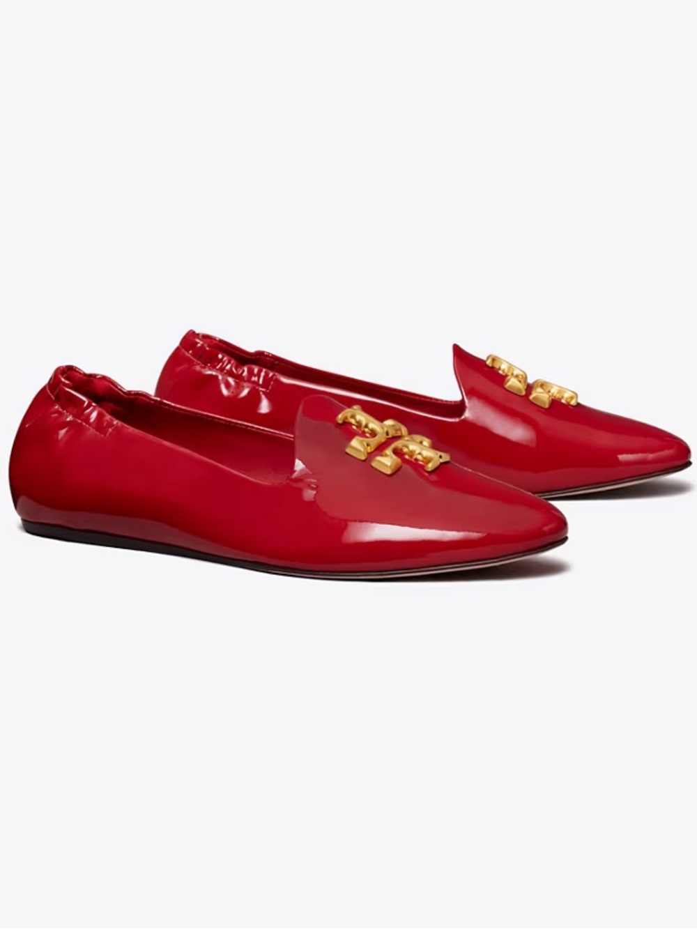 NWT Tory Burch Eleanor Loafers in Tory Red Soft Patent Size 7 Preppy!